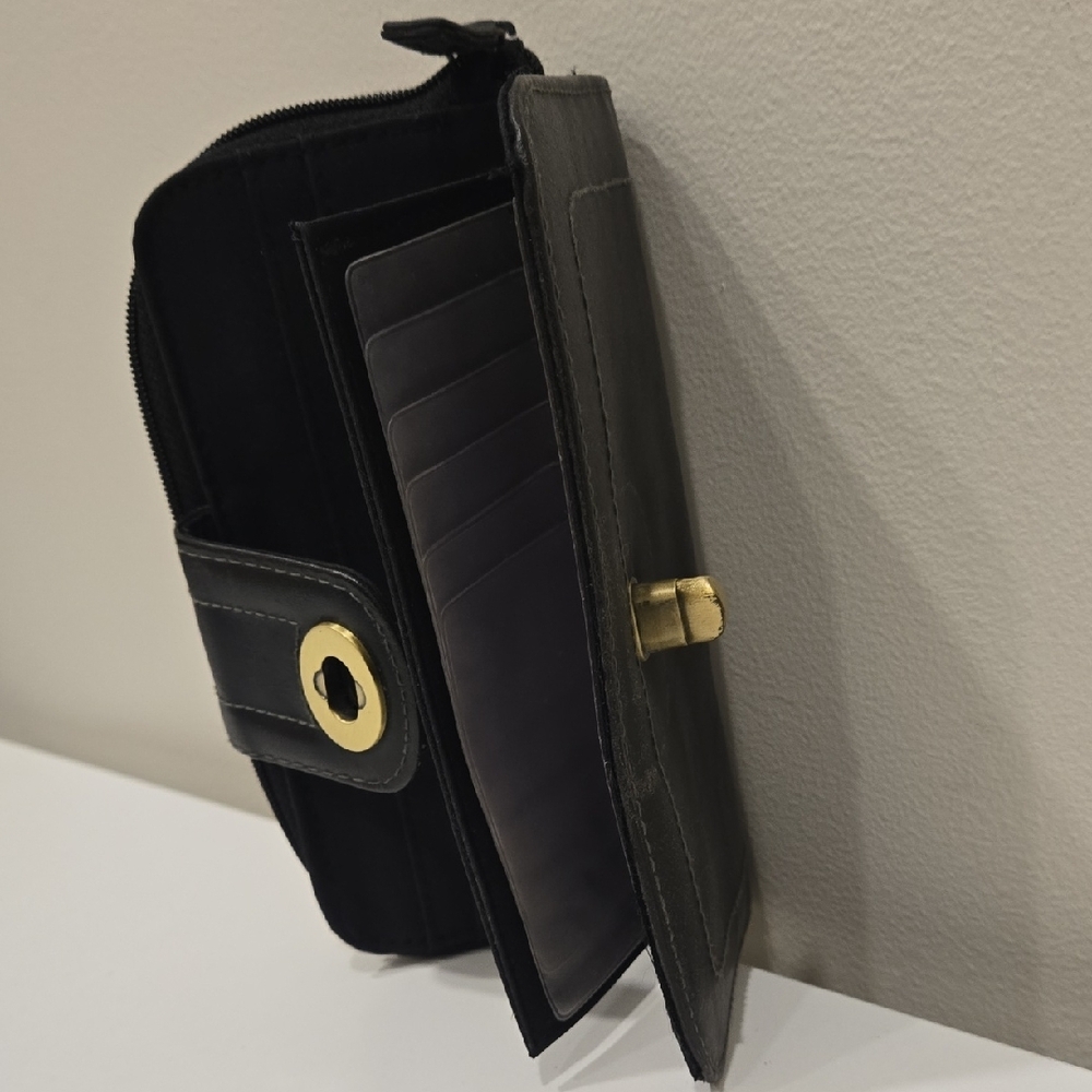 Black Wallet Long Zip Around - Picture 13 of 16